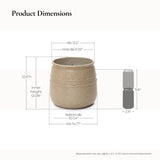 Rustic Brown Large Plant Pot with Drainage, 14'' Dia