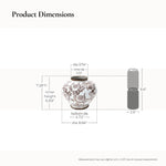 Waterproof ceramic vase size: 7.28" H, 6.69" inner H, 3.74" top dia, 4.72" bottom dia, and 8.66" widest dia.