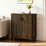 Leo Walnut Storage Cabinet with Doors, Mid-Century Modern Cabinet, 31.5" W