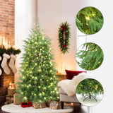 Pre-Lit Green Artificial Cedar Christmas Tree,6ft