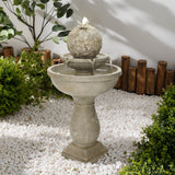 Resin Outdoor Garden Birdbath Fountain with LED Lights, 37'' H