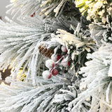 Pre-Lit Fiber Optic Flocked Pine Christmas Tree,6ft