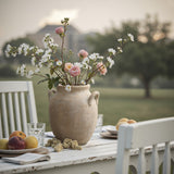 Rustic Antiqued Brown Round Terracotta Vase with Handles,13''