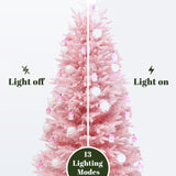 Pre-Lit Pink Christmas Fiber Optic Tree,5Ft