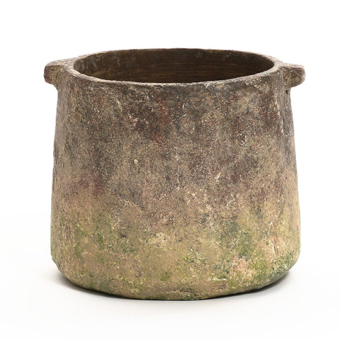 Ginger root brown cement cylindrical short vase