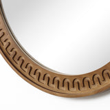 Round Mirror, Farmhouse Wooden Decorative Mirrors for Wall, 25.8''