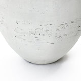 Oval Antique White Vase, 12.8'' H