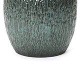 Antique Green Ceramic Planter Pot with Textured Surface, Round Flower Pots for Plants 14'' Dia