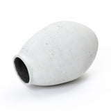 Oval Antique White Vase, 12.8'' H