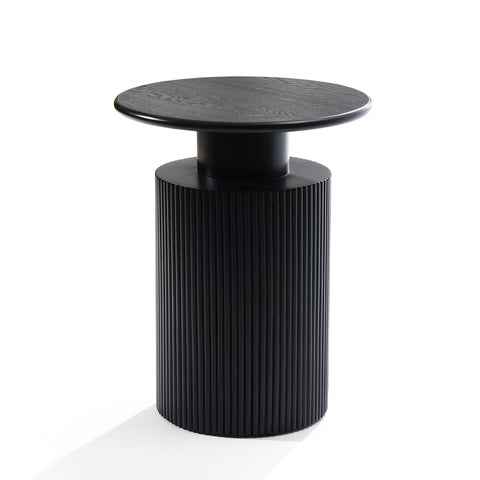 Collin black fluted accent end table, tall