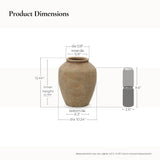 Rustic Golden Brown Round Terracotta Vase,12.2''