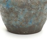 Handmade Round Terracotta Vase Pottery,Blue & Brown 10''