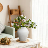 Cement Antique White Vase, 13.4'' H