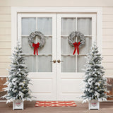 two-small-christmas-trees-are-perfect-for-displaying-at-porch