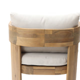 Set of 2 Modern Solid Wood Armchairs with Cushions
