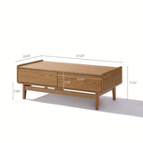 Eric oak finish coffee table with storage