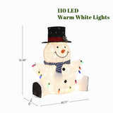 Jolly Snowman Outdoor Holiday Decoration with Lights, 2.7ft