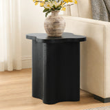 Black Side Table with Petal-Shaped Design, 20.3'' H
