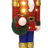 Christmas Nutcracker Red Soldier with Wreath Lights, 3ft