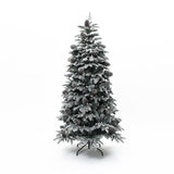 Pre-Lit Flocked Artificial Pine Christmas Tree, 7ft