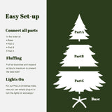 Pre-Lit Green Artificial Christmas Tree with Stand, 6.5ft