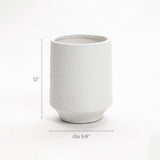 White terracotta tall vase, 12"