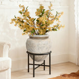 Distressed Large Planters for Indoor Plants with Stand, 17.5" Dia