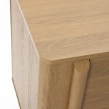 Mid-Century Modern Wood Storage Nightstand,Oak 23.6''