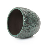 Antique Green Ceramic Planter Pot with Textured Surface, Round Flower Pots for Plants 14'' Dia