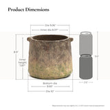 Ginger root brown Cement Vase cylindrical short Vase