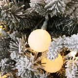 Pre-Lit Snow-Flocked Christmas Tree with Pot,4Ft