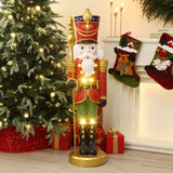 Christmas Soldier Nutcracker Decor with Scepter and Lights, 4ft