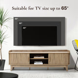 Mid-Century TV Stand with Sliding Tambour Doors for TVs up to 65''