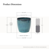 Forest Fade Ribbed Ceramic Planters Pots Glossy Green Gradient, 12"