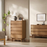 Eric oak finish 5-drawer dresser