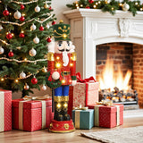 Christmas Nutcracker Red Soldier with Wreath Lights, 3ft