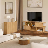 Oak TV Stands for Living Room, Multi-Functional Entertainment Center with Storage, 71''