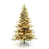Pre-Lit Gold Christmas Tree with Stand,7ft