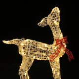 Holiday Deer Decoration with Timer and Lights, Set of 3