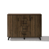 Leo Dark Walnut Finish Wood Sideboard Cabinet, 47"W