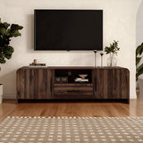 Enzo Walnut TV Stand with Storage for TVs up to 75''