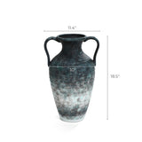 Mottled gray ceramic tall vase, 18.5" h