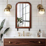 Arched Mirrors for Wall, Vintage Farmhouse Decorative Mirror with Pine Wood Frame, 43''