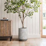 Textured and speckled tall tapered planter, 16" h