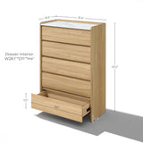 Modern Wood Storage Chest  with with Faux Marble Top,Oak