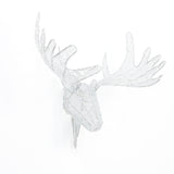 Christmas Moose Head Decoration with Lights and Timer, 14"H