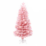 Pre-Lit Pink Flocked Fiber Christmas Tree ,6ft