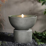 Modern gray resin bubbler fountain