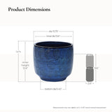 Vintage Ocean Blue Round Ceramic Planter,14''