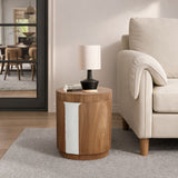 Wood Side Table with Hidden Storage, 18.5'' H